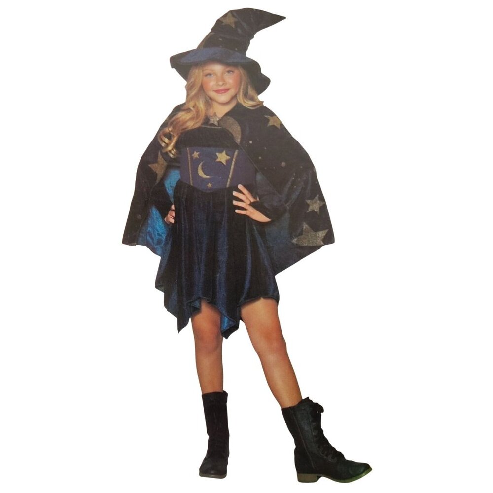 Girls S (6/6X) Spellbound Wizard Complete 3 Piece Halloween Costume